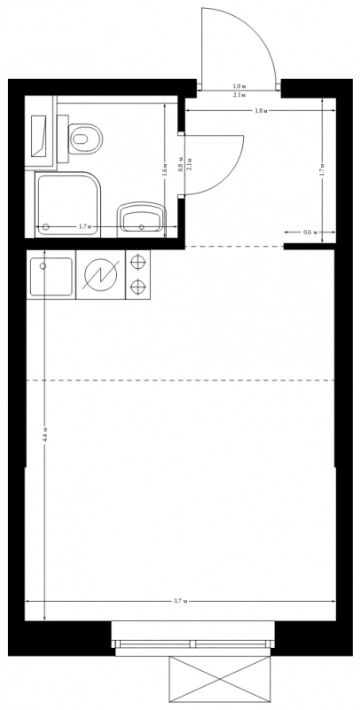1-комнатная квартира (Студия) в ЖК Северная палитра на 10 этаже в 1 секции. Дом сдан.
