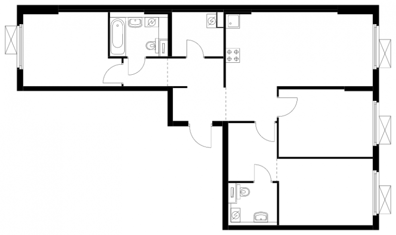 1-комнатная квартира с отделкой в ЖК Грибовский лес на 3 этаже в 13Д секции. Сдача в 2 кв. 2020 г.