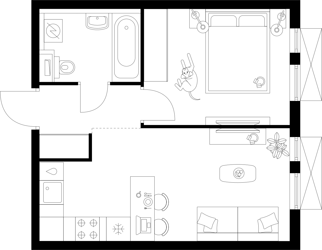 3-комнатная квартира с отделкой в ЖК Первый квартал на 6 этаже в 1 секции. Сдача в 1 кв. 2025 г.