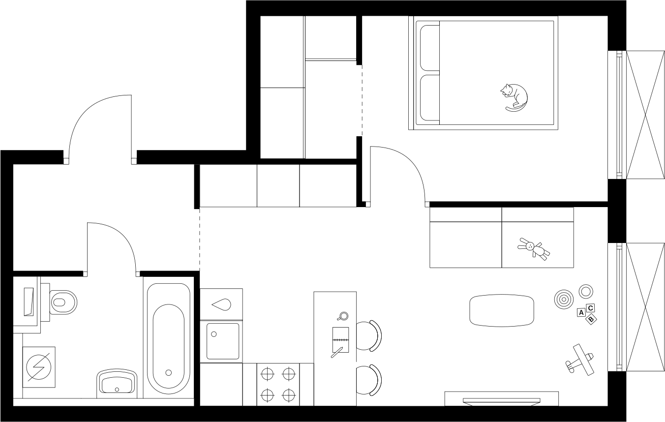 1-комнатная квартира с отделкой в ЖК Грибовский лес на 3 этаже в 8Е секции. Сдача в 2 кв. 2020 г.