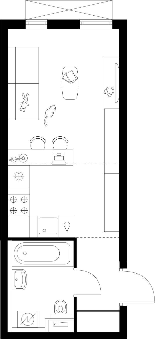 1-комнатная квартира (Студия) с отделкой в ЖК Бунинские луга на 17 этаже в 3 секции. Сдача в 1 кв. 2025 г.