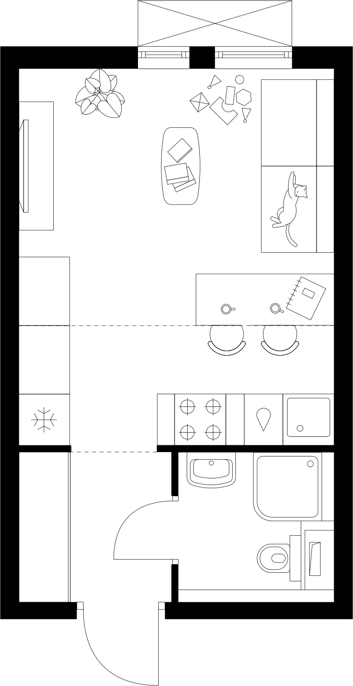 1-комнатная квартира (Студия) с отделкой в ЖК Бунинские луга на 17 этаже в 4 секции. Сдача в 1 кв. 2025 г.