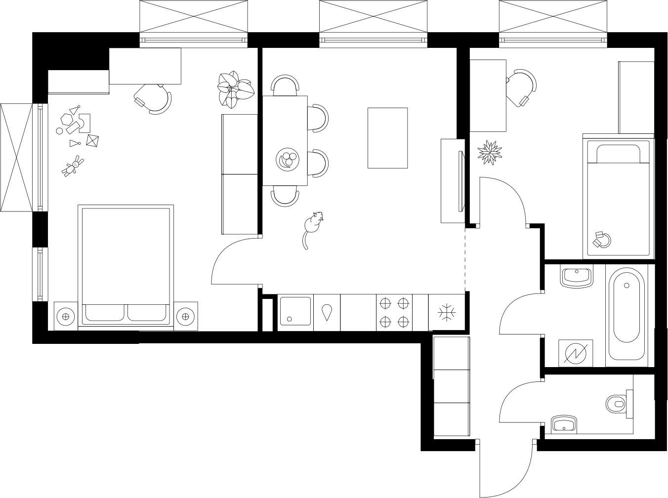 1-комнатная квартира (Студия) с отделкой в ЖК Бунинские луга на 17 этаже в 1 секции. Сдача в 4 кв. 2024 г.