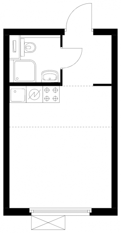 1-комнатная квартира в ЖК Грибовский лес на 3 этаже в 12А1 секции. Сдача в 2 кв. 2020 г.