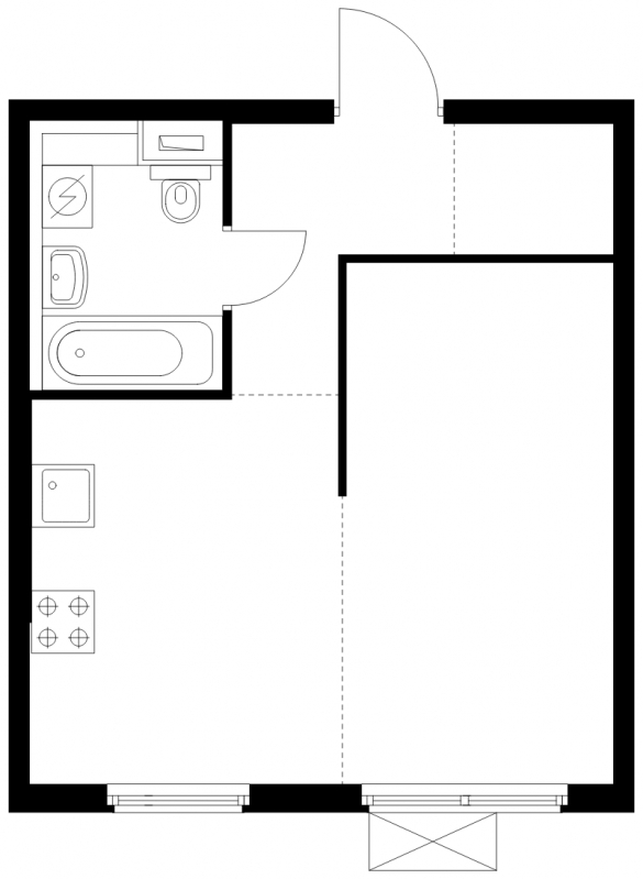 1-комнатная квартира с отделкой в ЖК Бунинские луга на 11 этаже в 1 секции. Сдача в 4 кв. 2024 г.