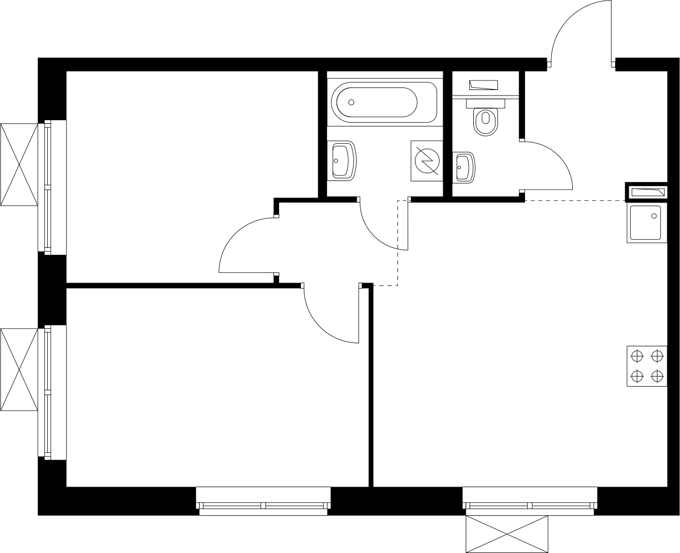 1-комнатная квартира с отделкой в ЖК Бунинские луга на 2 этаже в 4 секции. Сдача в 4 кв. 2024 г.