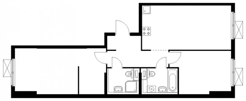 1-комнатная квартира в ЖК Грибовский лес на 3 этаже в 9А1 секции. Сдача в 2 кв. 2020 г.