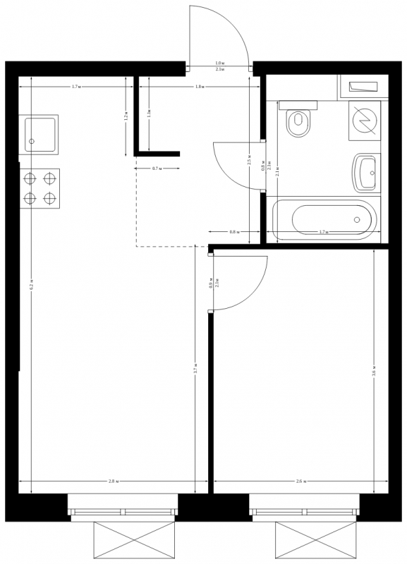 2-комнатная квартира с отделкой в ЖК Бунинские луга на 15 этаже в 4 секции. Сдача в 1 кв. 2025 г.