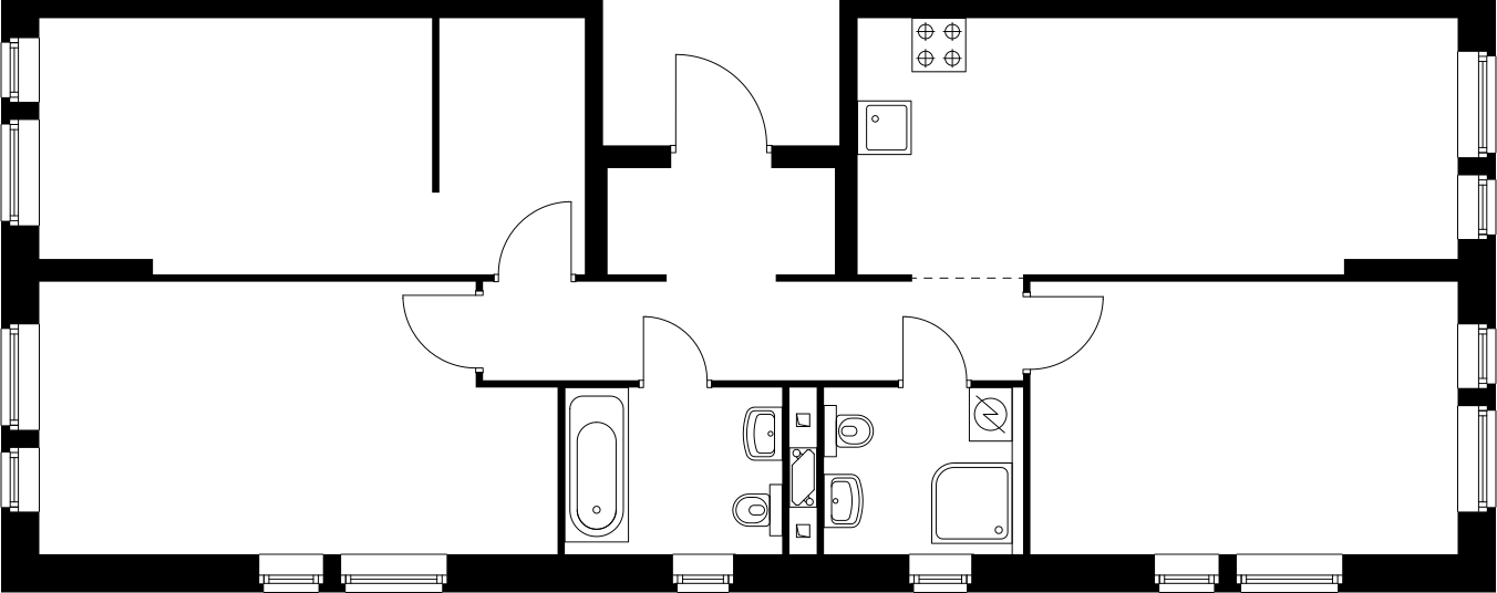 2-комнатная квартира с отделкой в ЖК Саларьево Парк на 2 этаже в 2 секции. Сдача в 3 кв. 2026 г.