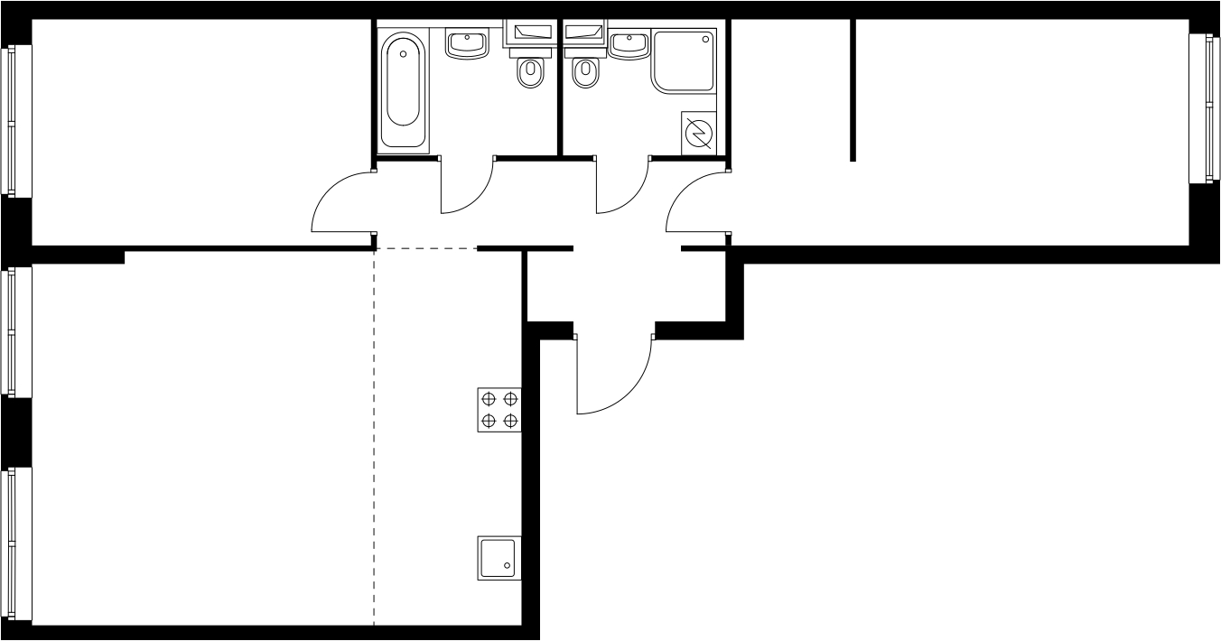 2-комнатная квартира в ЖК Грибовский лес на 1 этаже в 14Г1 секции. Сдача в 2 кв. 2020 г.