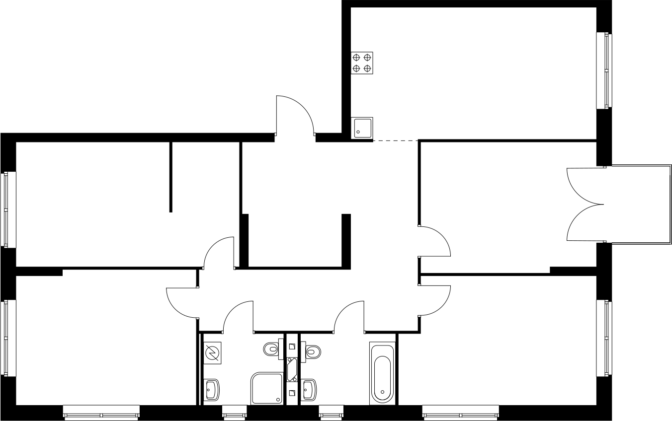 1-комнатная квартира (Студия) с отделкой в ЖК Саларьево Парк на 4 этаже в 2 секции. Сдача в 3 кв. 2026 г.