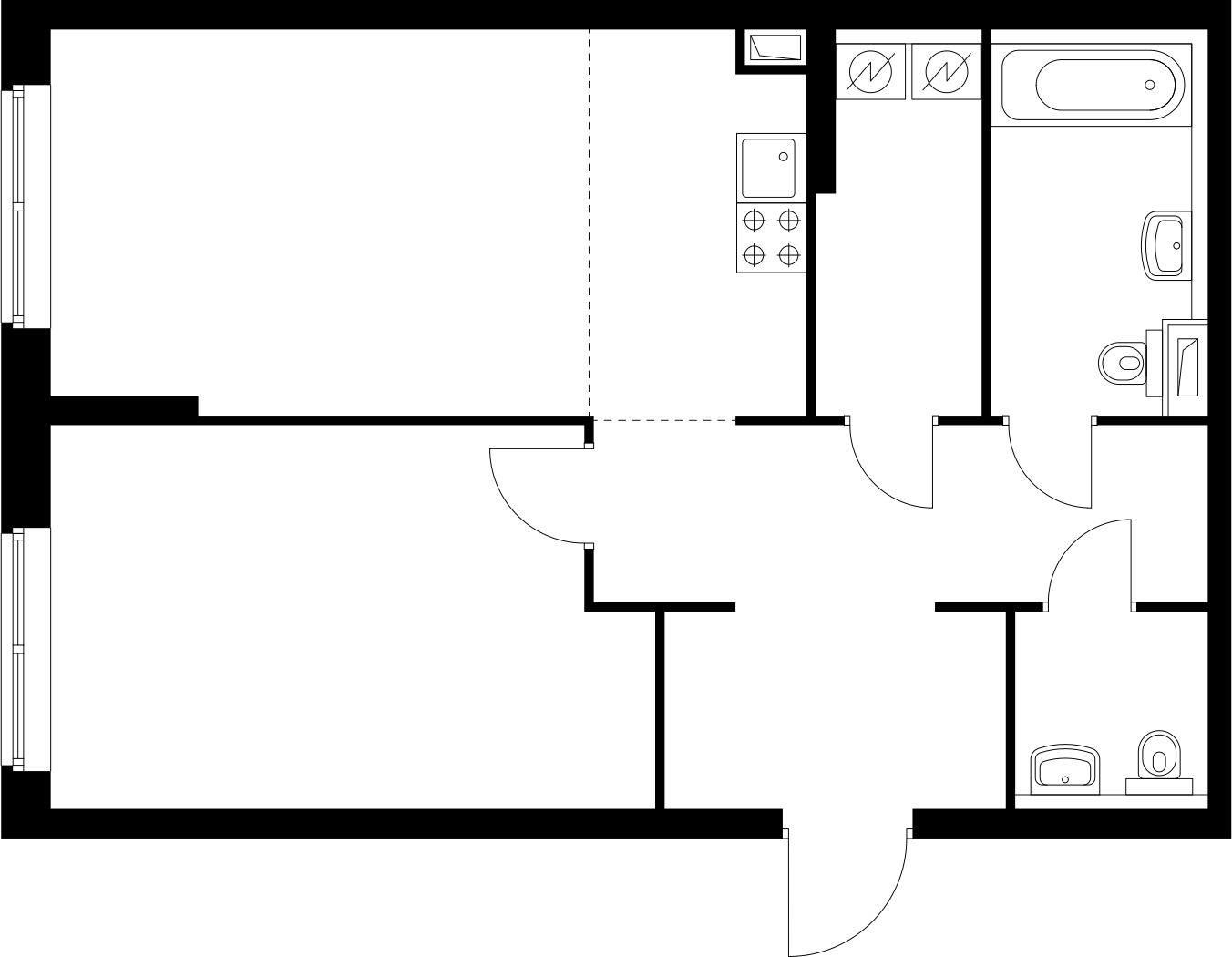 1-комнатная квартира в ЖК Грибовский лес на 2 этаже в 14Г1 секции. Сдача в 2 кв. 2020 г.