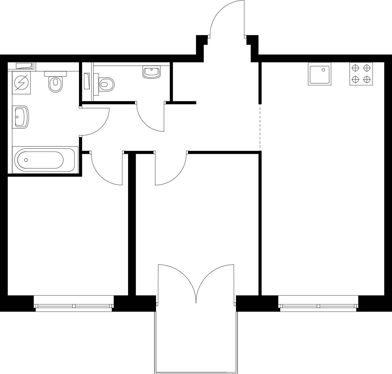 1-комнатная квартира (Студия) с отделкой в ЖК Саларьево Парк на 12 этаже в 2 секции. Сдача в 3 кв. 2026 г.