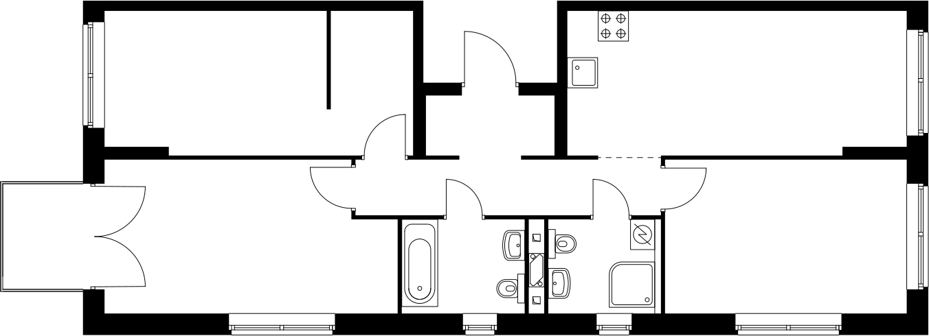 3-комнатная квартира с отделкой в ЖК Грибовский лес на 4 этаже в 10Б1 секции. Сдача в 2 кв. 2020 г.