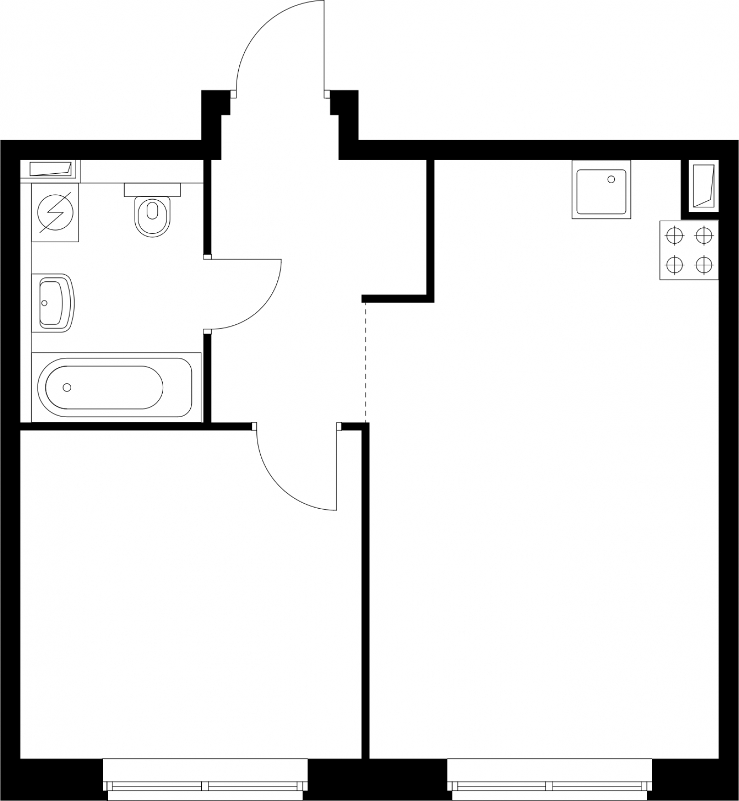 2-комнатная квартира в ЖК Триколор на 11 этаже в 1 секции. Дом сдан.