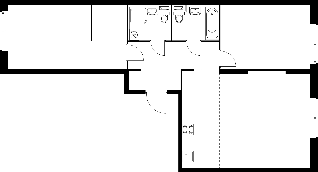 3-комнатная квартира с отделкой в ЖК Green Park на 20 этаже в 1 секции. Сдача в 1 кв. 2024 г.