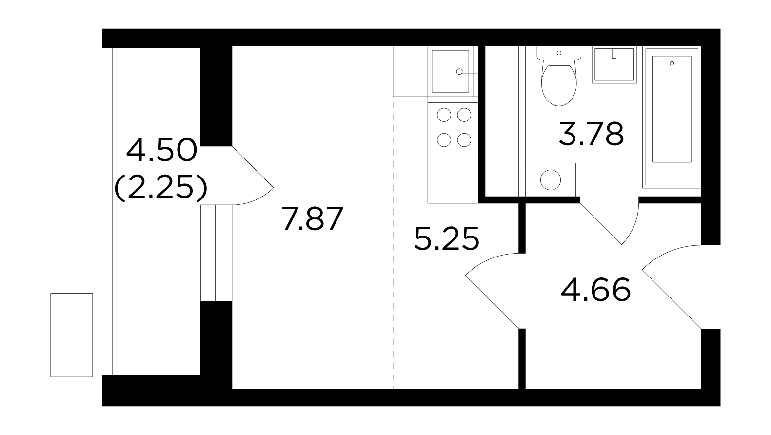 1-комнатная квартира с отделкой в ЖК Новые Ватутинки. Центральный на 5 этаже в 5 секции. Сдача в 1 кв. 2024 г.
