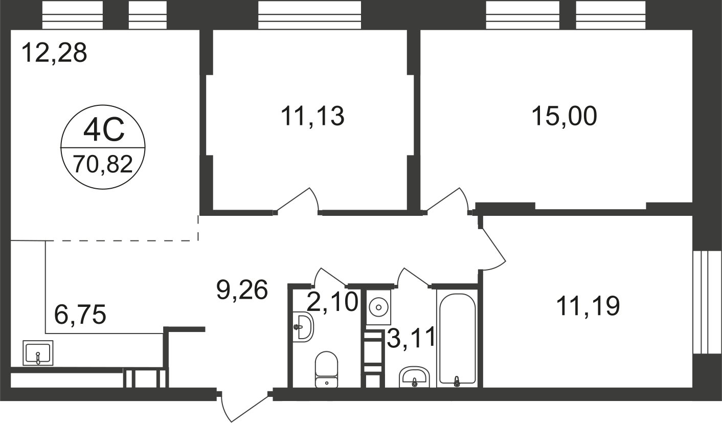 2-комнатная квартира с отделкой в ЖК Северная палитра на 11 этаже в 1 секции. Дом сдан.