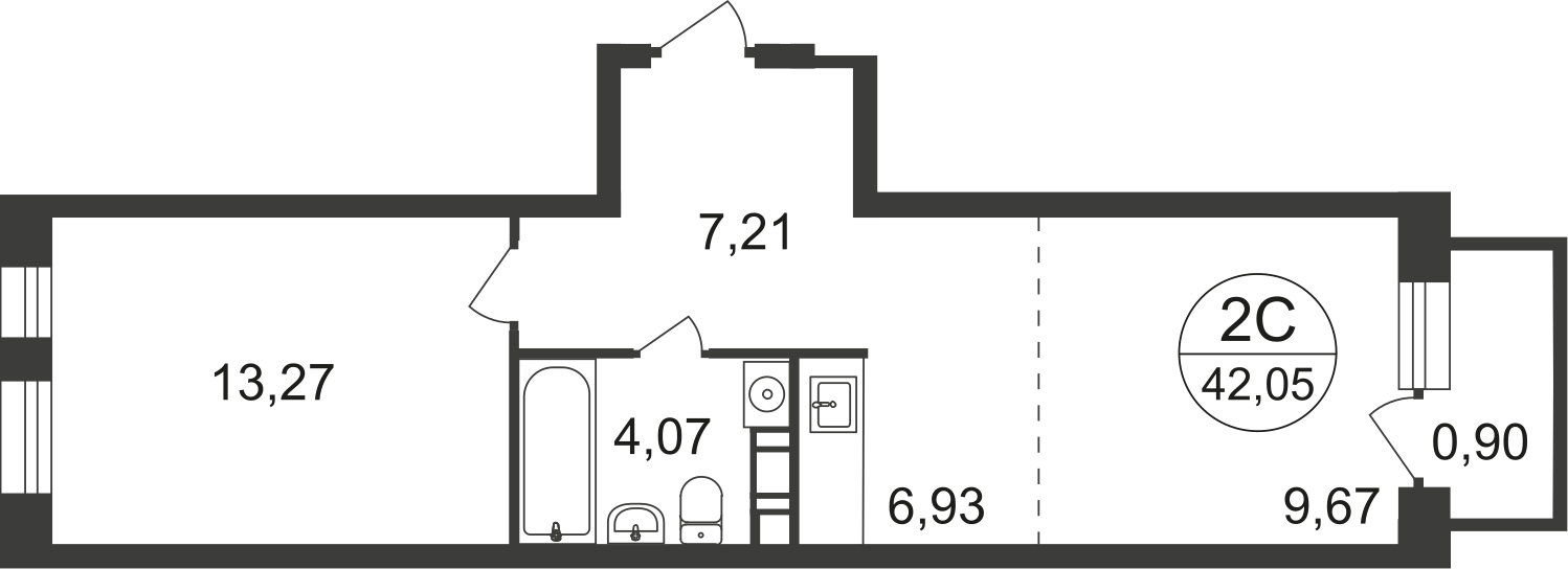 2-комнатная квартира с отделкой в ЖК Северная палитра на 9 этаже в 1 секции. Дом сдан.