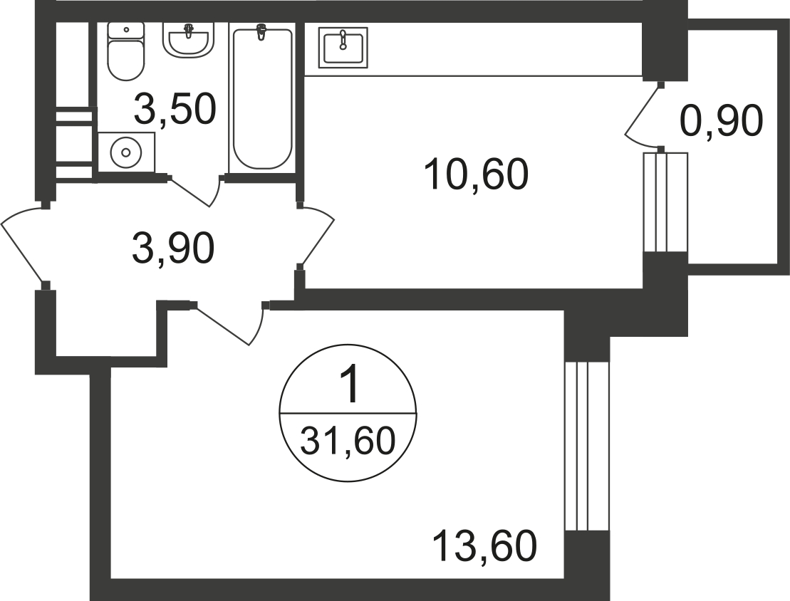 3-комнатная квартира с отделкой в ЖК Green Park на 16 этаже в 2 секции. Сдача в 1 кв. 2024 г.