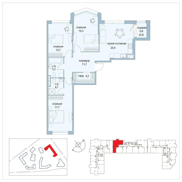 1-комнатная квартира в ЖК Символ на 1 этаже в 2 секции. Сдача в 3 кв. 2025 г.