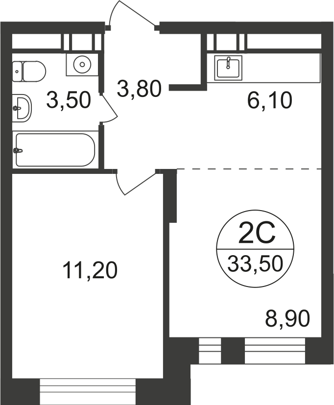 3-комнатная квартира с отделкой в ЖК Томилино Парк на 12 этаже в 2 секции. Сдача в 3 кв. 2022 г.