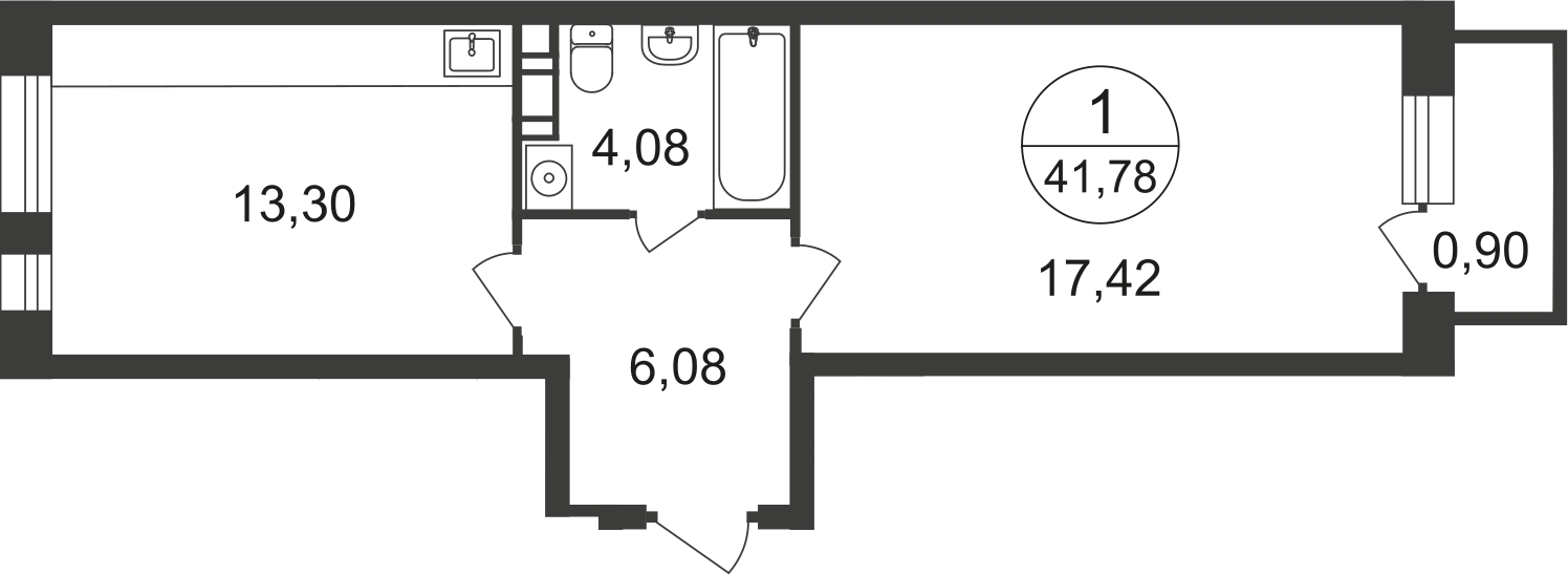 2-комнатная квартира с отделкой в ЖК Томилино Парк на 14 этаже в 2 секции. Сдача в 3 кв. 2022 г.