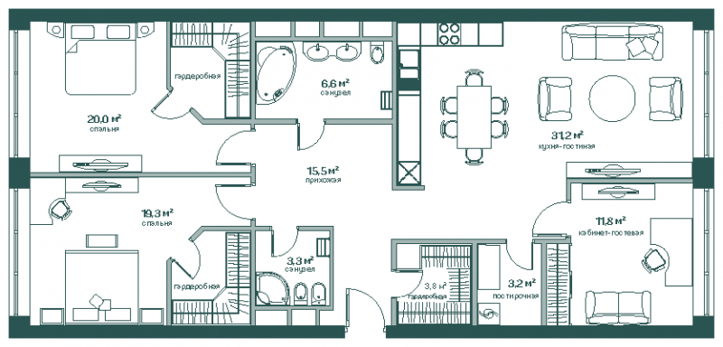 1-комнатная квартира в ЖК Символ на 5 этаже в 2 секции. Сдача в 3 кв. 2025 г.
