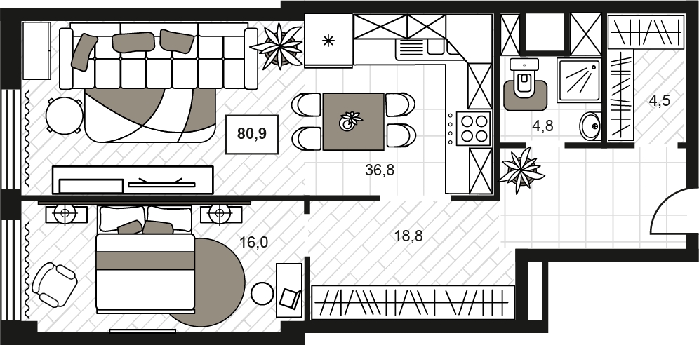 1-комнатная квартира в ЖК Символ на 20 этаже в 1 секции. Сдача в 3 кв. 2025 г.