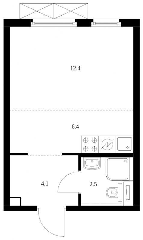 2-комнатная квартира в ЖК Символ на 16 этаже в 2 секции. Сдача в 3 кв. 2025 г.