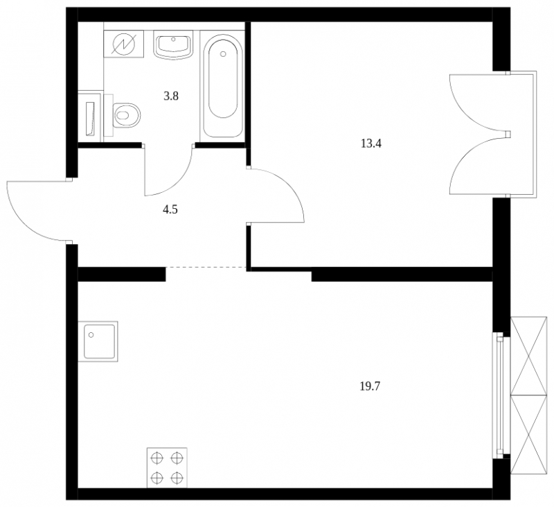 2-комнатная квартира в ЖК Символ на 9 этаже в 2 секции. Сдача в 3 кв. 2025 г.