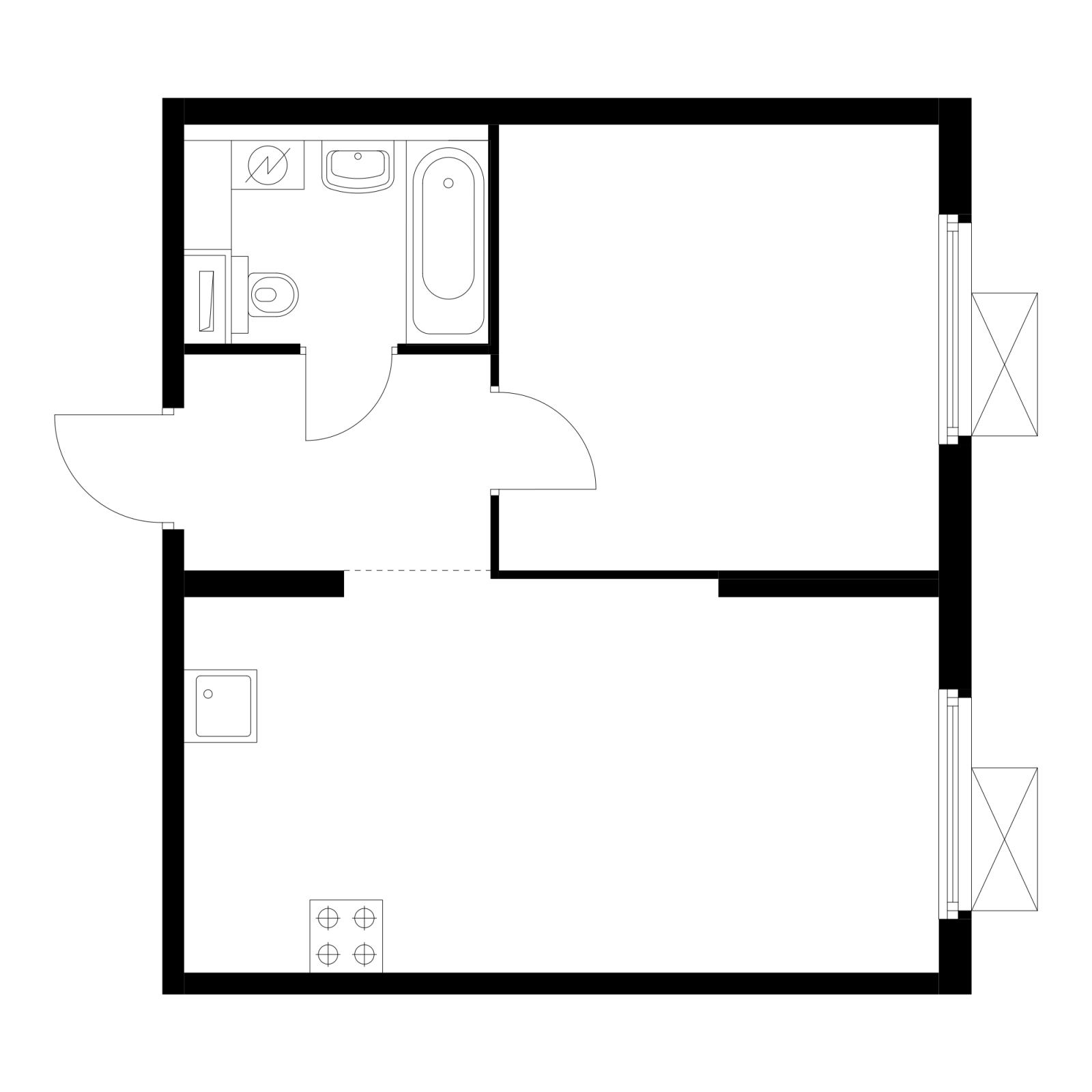 2-комнатная квартира в ЖК Символ на 14 этаже в 3 секции. Сдача в 3 кв. 2025 г.