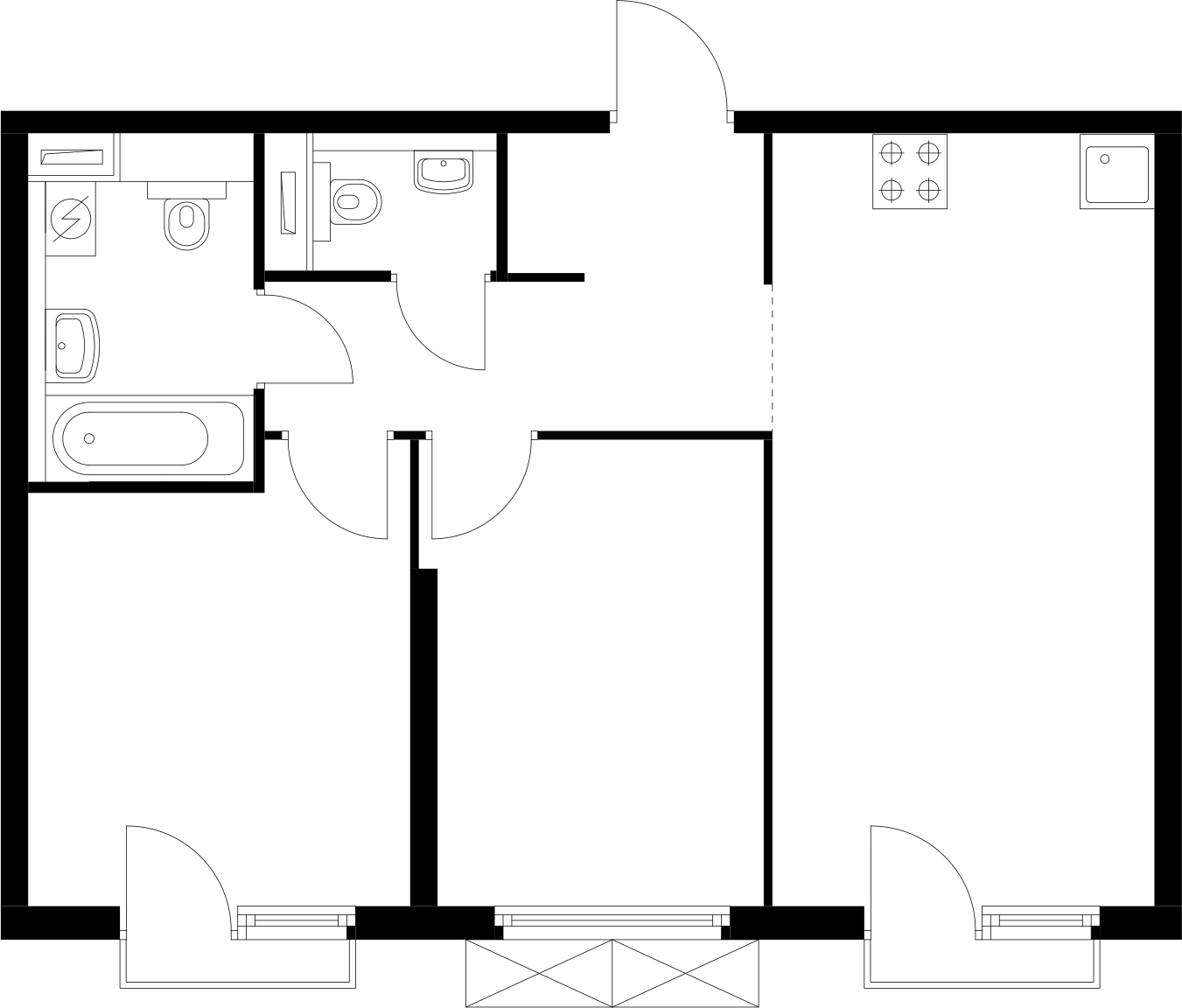 3-комнатная квартира в ЖК Символ на 2 этаже в 1 секции. Сдача в 3 кв. 2025 г.