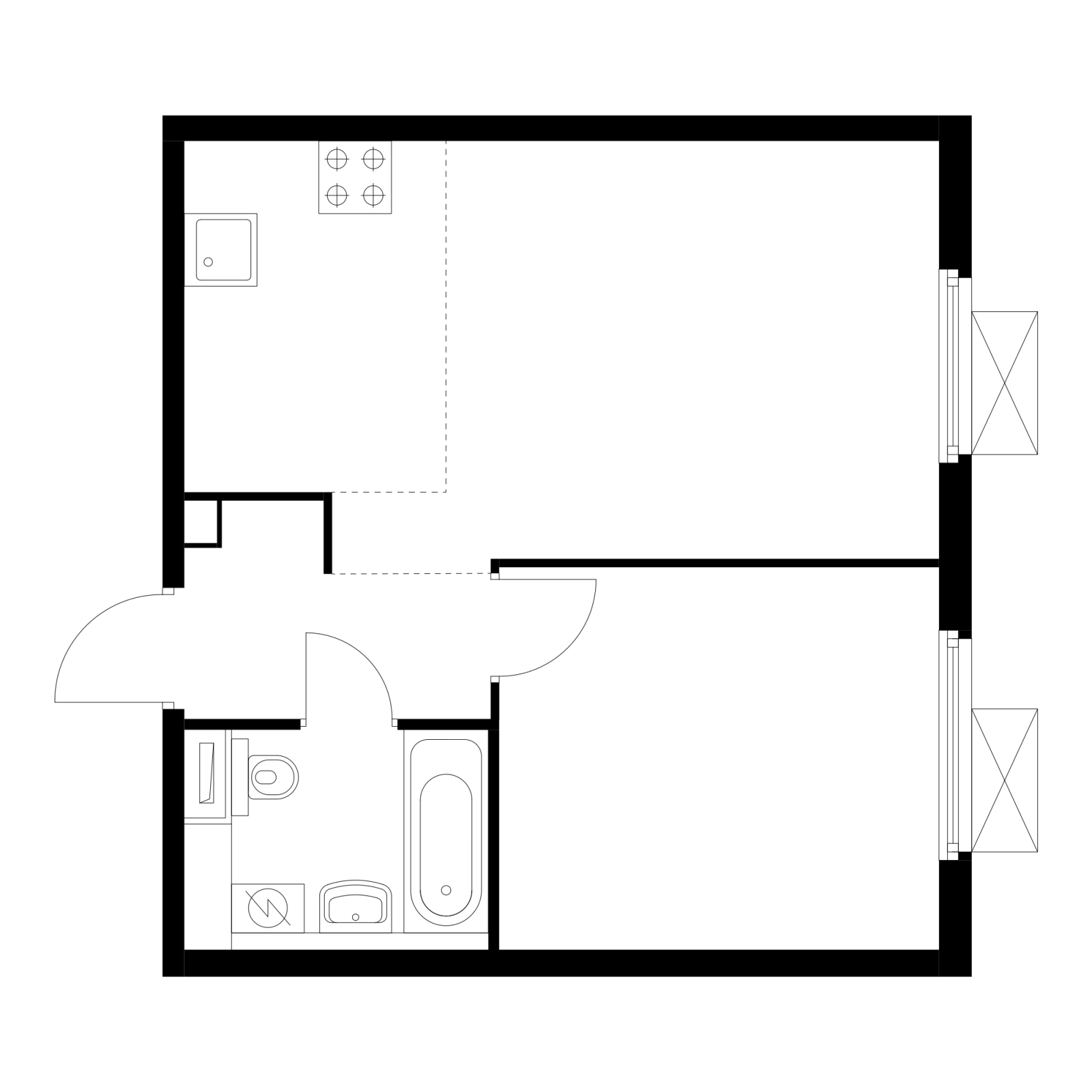 3-комнатная квартира в ЖК Символ на 4 этаже в 1 секции. Сдача в 3 кв. 2025 г.