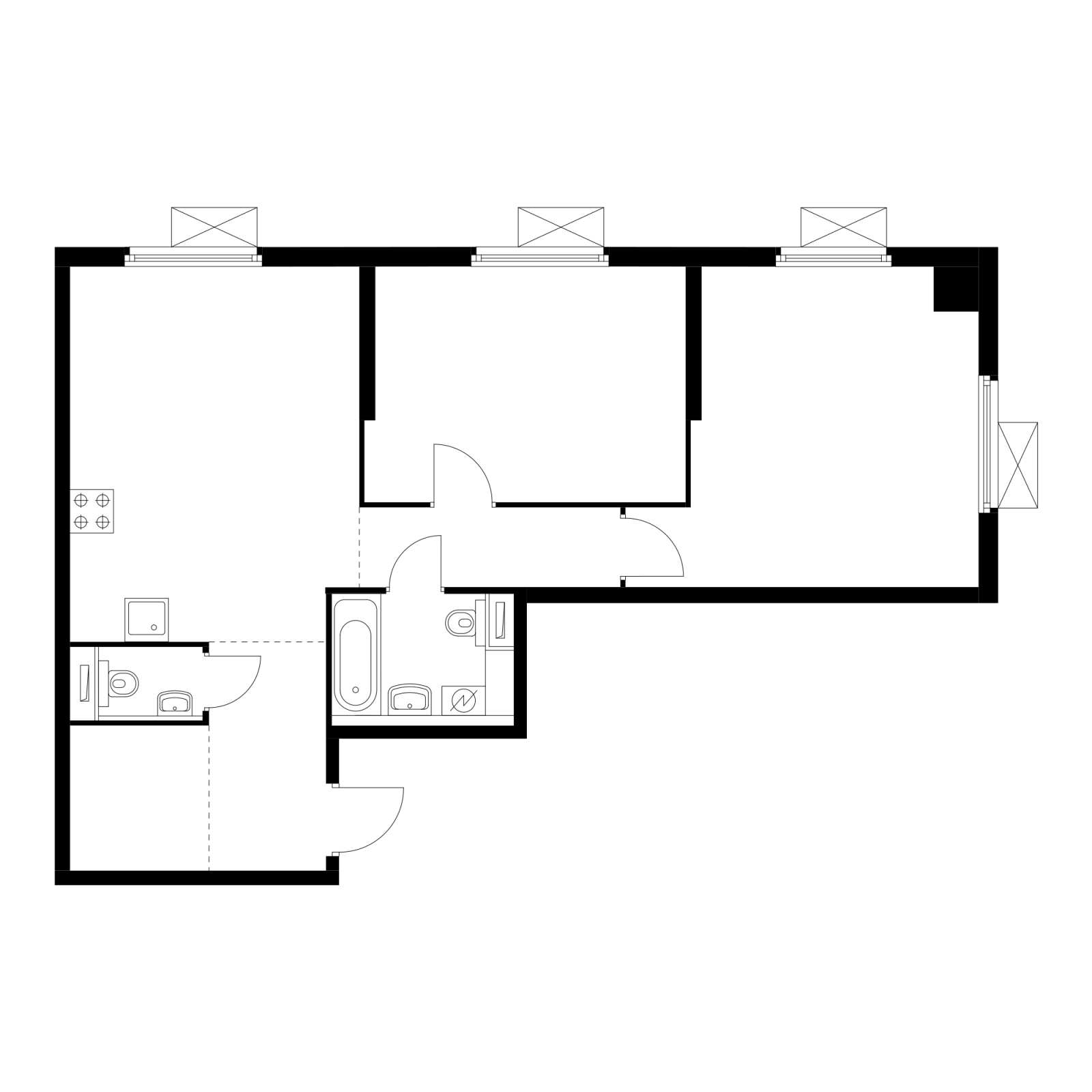 3-комнатная квартира в ЖК Символ на 17 этаже в 3 секции. Сдача в 3 кв. 2025 г.