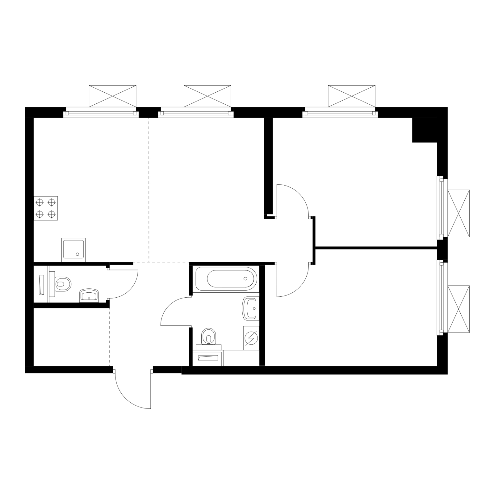 3-комнатная квартира в ЖК Символ на 6 этаже в 4 секции. Сдача в 3 кв. 2025 г.