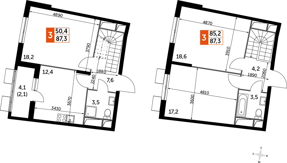 1-комнатная квартира в ЖК Символ на 8 этаже в 1 секции. Сдача в 3 кв. 2025 г.