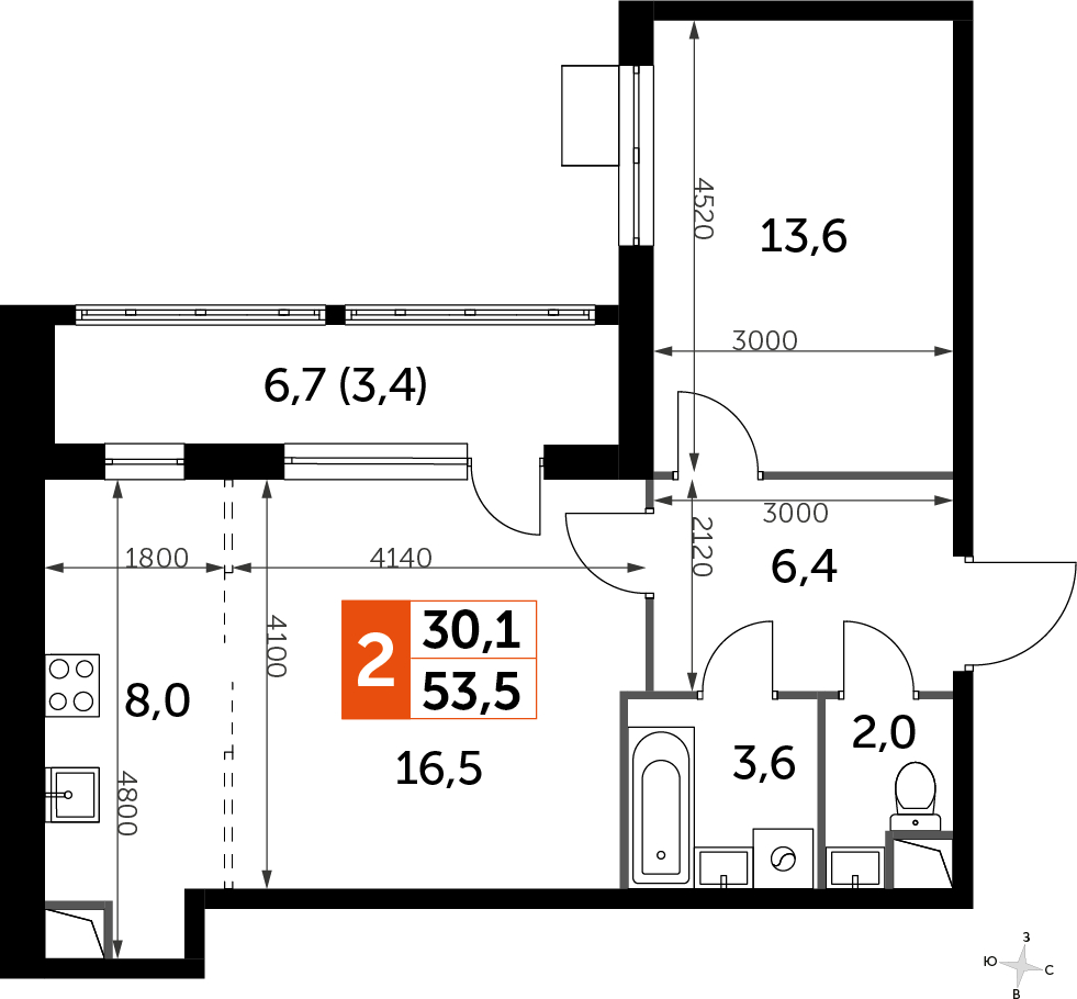 3-комнатная квартира с отделкой в ЖК Академика Павлова на 2 этаже в 3 секции. Сдача в 2 кв. 2023 г.