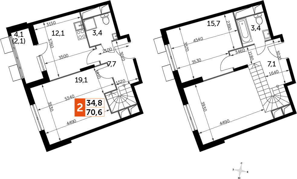 4-комнатная квартира в ЖК Резиденции Замоскворечье на 8 этаже в 1 секции. Дом сдан.