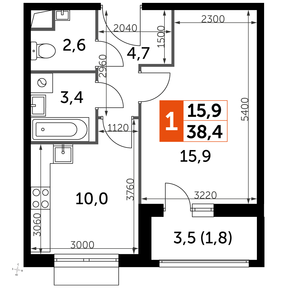 1-комнатная квартира с отделкой в ЖК Академика Павлова на 31 этаже в 3 секции. Сдача в 2 кв. 2024 г.