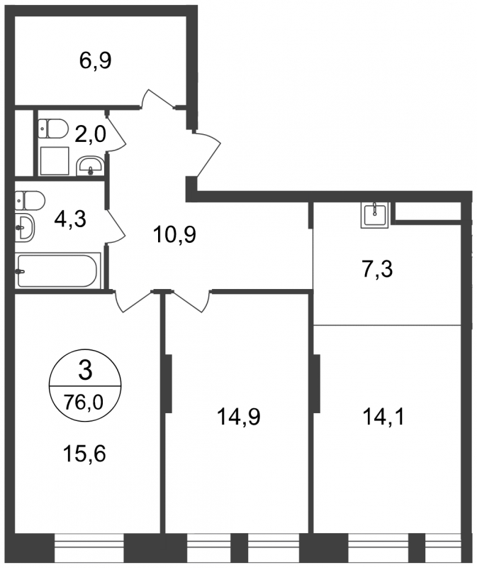 1-комнатная квартира с отделкой в ЖК Эко Бунино на 5 этаже в 4 секции. Сдача в 4 кв. 2025 г.