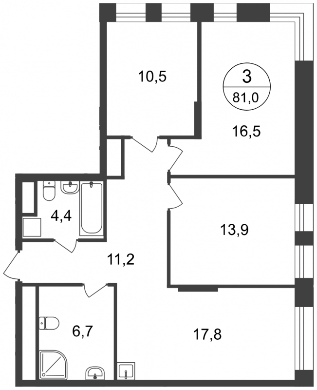 2-комнатная квартира в ЖК Эко Бунино на 12 этаже в 6 секции. Сдача в 1 кв. 2025 г.