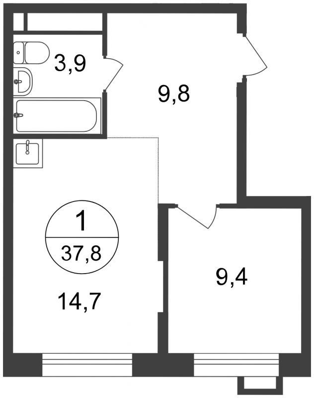 1-комнатная квартира с отделкой в ЖК Эко Бунино на 4 этаже в 7 секции. Сдача в 4 кв. 2025 г.