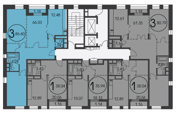 3-комнатная квартира с отделкой в ЖК Лица на 6 этаже в 6 секции. Дом сдан.