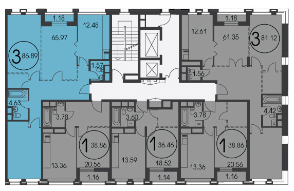 1-комнатная квартира с отделкой в ЖК Эко Бунино на 4 этаже в 1 секции. Сдача в 4 кв. 2025 г.