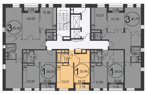 3-комнатная квартира в ЖК Резиденции Замоскворечье на 8 этаже в 3 секции. Дом сдан.