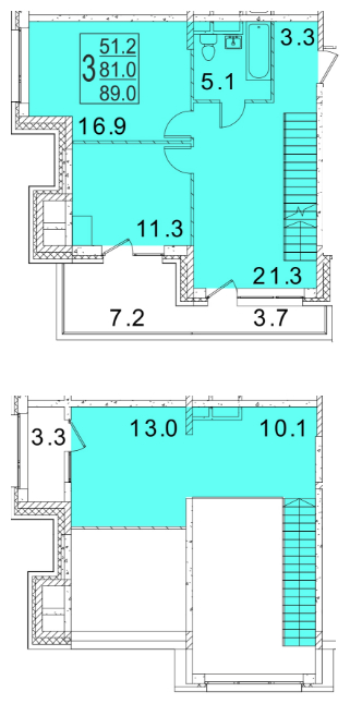 2-комнатная квартира с отделкой в ЖК Эко Бунино на 1 этаже в 1 секции. Сдача в 4 кв. 2025 г.