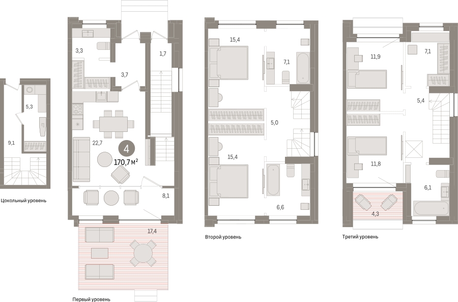 2-комнатная квартира в ЖК Эко Бунино на 13 этаже в 10 секции. Сдача в 4 кв. 2025 г.