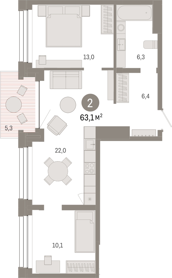 1-комнатная квартира (Студия) с отделкой в ЖК Город-парк Первый Московский на 9 этаже в 1 секции. Сдача в 3 кв. 2025 г.