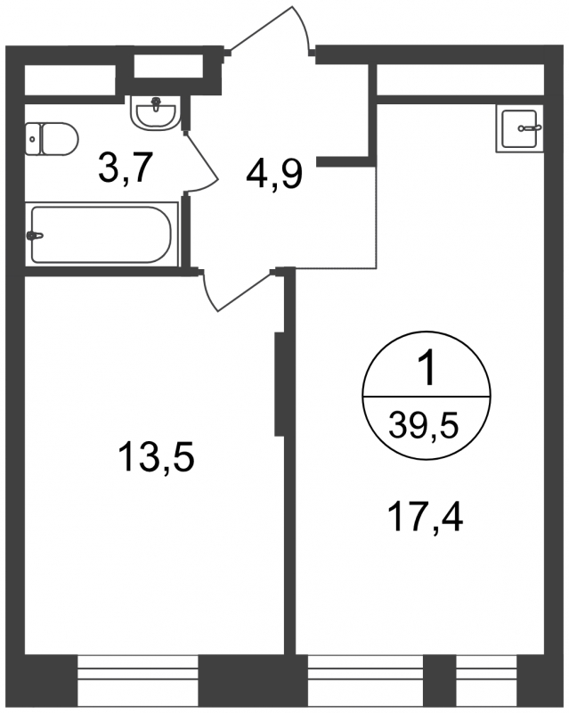 1-комнатная квартира с отделкой в ЖК Квартал Новые Котельники на 22 этаже в 4 секции. Сдача в 4 кв. 2021 г.